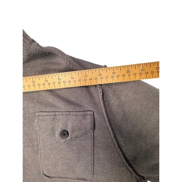 Haggar Gray Mock Neck Button Sweater XL Men’s Rib Knit Long Sleeve Pullover - Picture 7 of 16